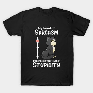 My Level Of Sarcasm Funnny Cat Lover T-Shirt